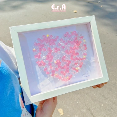 Khung tranh đá pha lê có đèn 23x28cm handmade – Quà Valentine, 8/3 tặng người yêu Erashop
