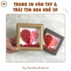 Khung tranh trái tim in vân tay và hoa khô, quà lễ kỷ niệm giảm còn 118.500₫