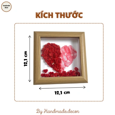 Khung tranh trái tim in vân tay và hoa khô, quà lễ kỷ niệm giảm còn 118.500₫ 2