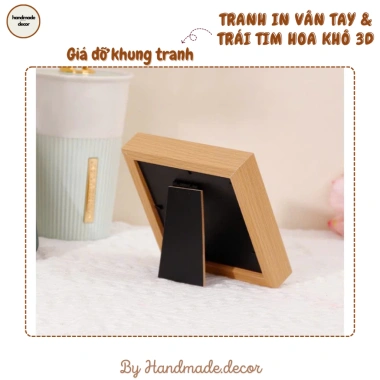 Khung tranh trái tim in vân tay và hoa khô, quà lễ kỷ niệm giảm còn 118.500₫ 5