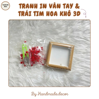 Khung tranh trái tim in vân tay và hoa khô, quà lễ kỷ niệm giảm còn 118.500₫ 6