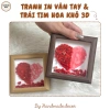 Khung tranh trái tim in vân tay và hoa khô, quà lễ kỷ niệm giảm còn 118.500₫ 7