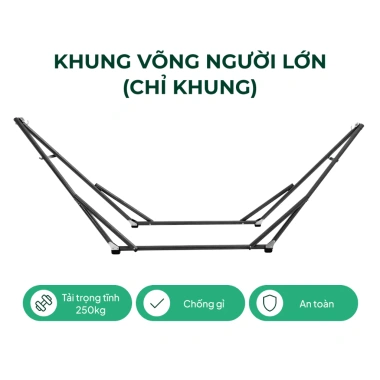 Khung võng thép phi 32 Hỏa Tốc Lâm Tùng cỡ lớn sơn tĩnh điện chống gỉ, chống trượt, gấp gọn