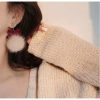 Khuyên tai họa tiết nhung đỏ mừng Tết – Bông tai Merry Christmas giá 27.000 VNĐ 8
