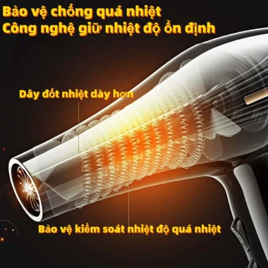 KHY Máy sấy tóc 3.600W gió siêu mạnh, sấy khô nhanh, bảo hành 24 tháng, giá ưu đãi 296.400 VND 4