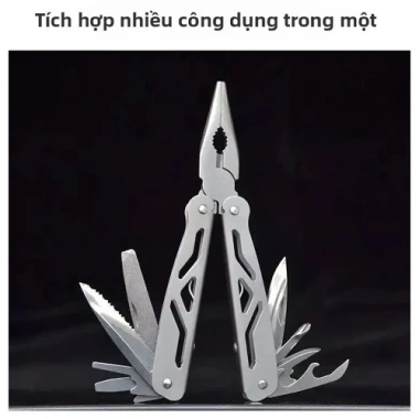 Kìm Gấp Đa Năng 9 Đầu Thép Không Gỉ 16x11cm - Gọn Bỏ Túi 11x5cm, Dụng Cụ Sinh Tồn Cắm Trại Dã Ngoại