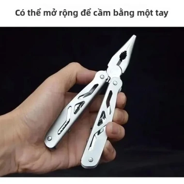 Kìm Gấp Đa Năng 9 Đầu Thép Không Gỉ 16x11cm - Gọn Bỏ Túi 11x5cm, Dụng Cụ Sinh Tồn Cắm Trại Dã Ngoại