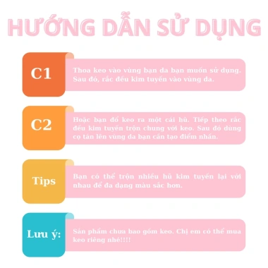 Kim tuyến lấp lánh nhiều màu - Make up mặt, body, giảm giá 25.000₫