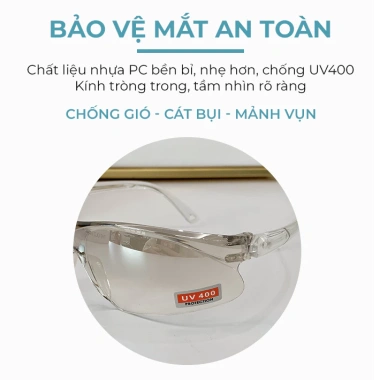 Kính bảo hộ ABICA 054 không độ nam nữ - Chống khói bụi, giọt bắn, côn trùng 6