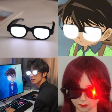 Kính Conan LED Dạ Quang Ngộ Nghĩnh Hiệu Suất Cao, Cosplay KTV, Trang Trí Tiệc, Quà Tặng 2