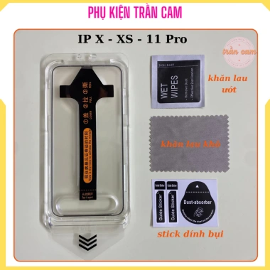 Kính cường lực, trợ dán, tự rút bụi cho iPhone 7/8 Plus, X/XS, 11‑15 Pro Max 10