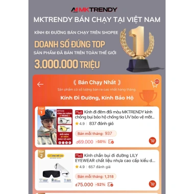 Kính đi đêm đổi màu MKTRENDY - Chống UV, chống bụi, bảo vệ mắt cho xe, chạy bộ 2
