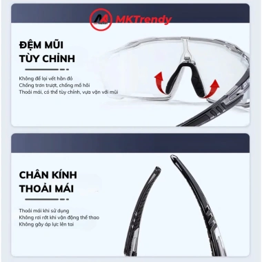Kính đi đêm đổi màu MKTRENDY - Chống UV, chống bụi, bảo vệ mắt cho xe, chạy bộ 6