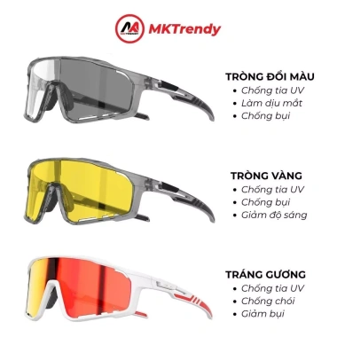 Kính đi đêm đổi màu MKTRENDY - Chống UV, chống bụi, bảo vệ mắt cho xe, chạy bộ 9