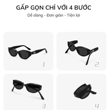 Kính mát gập ELASHION E157 - Kính râm gọn nhẹ, thời trang cá tính, bảo vệ UV, còn 225.000