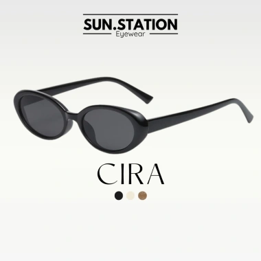Kính mát nam nữ SUN STATION bayonetta gọng oval GM Đen đi biển, đi chơi - 144.000₫