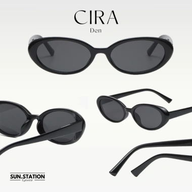 Kính mát nam nữ SUN STATION bayonetta gọng oval GM Đen đi biển, đi chơi - 144.000₫
