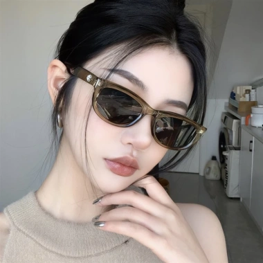 Kính mát nữ gọng bầu dục k96 phong cách retro Hàn Quốc, chống tia UV thời trang 6