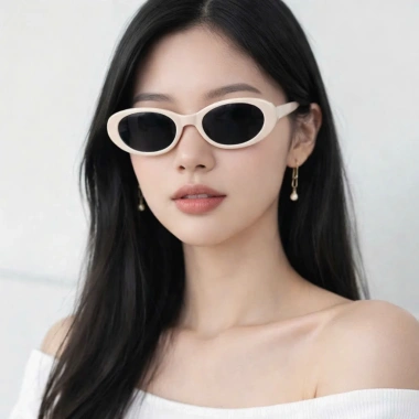 Kính Mắt Nữ OVal Retro Hàn Quốc - Thời Trang Chống UV, Cá Tính, Phù Hợp Chụp Ảnh và Đi Biển Ms12 2