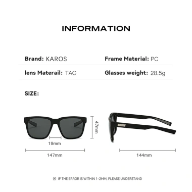 Kính mắt phân cực KAROS UV400 Unisex – Chống chói lái xe, câu cá, du lịch biển, siêu nhẹ 9