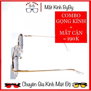 Kính Mát Râm Cận Mắt Nâu Trà Gọng Kim Loại Hàn Quốc Trẻ Trung Lắp Cận Độ Theo Yêu Cầu 150k