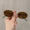 Kính râm Cyberpunk cổ điển nữ - Hình bầu dục kim loại, chống nắng, giá ưu đãi 83k 4