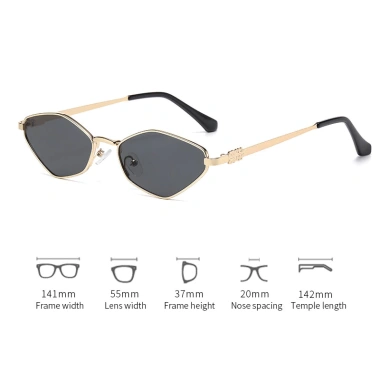 Kính râm gọng nhỏ Miu kim loại mắt mèo Polygon - Chống UV, giá 77.874₫ 9