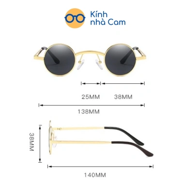 Kính Râm Gọng Tròn Siêu Nhỏ Loại 1 Mắt Thầy Bói Hip Hop Nam Nữ 29.900 VND