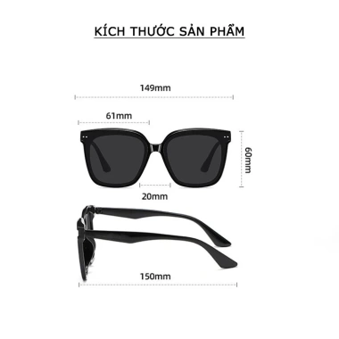 Kính râm hai chấm ngang mắt vuông phong cách Hàn Quốc, chống UV, basic đẹp, giá 23.900₫