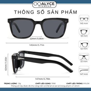 Kính râm nam nữ gọng vuông UV400 bảo vệ mắt hottrend R9 phù hợp du lịch đi đường 70.000₫ 4