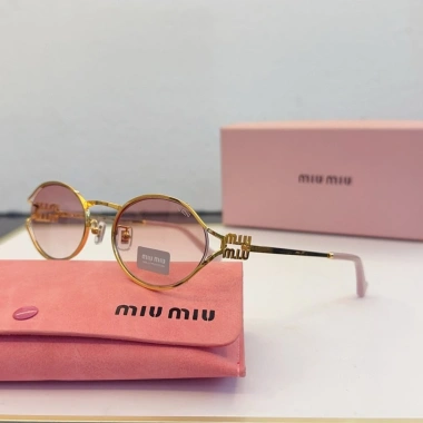 Kính râm nữ MIU MIU Miu Metal hình bầu dục - Giá 143,100₫, giảm ngay
