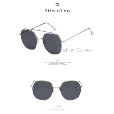 Kính râm SAMJUNE tròng vuông kim loại phong cách retro - Giá ưu đãi 53.460₫