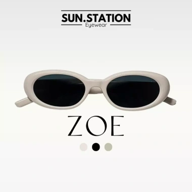 Kính râm SUN STATION ZOE gọng oval nam nữ hot trend 2.023, chống bụi bảo vệ mắt - 149.000 VND 2