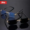 Kính râm UV400 không khung cắt viền màu thạch phong cách Châu Âu giá 81.000₫ 2