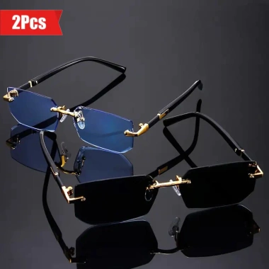 Kính râm UV400 không khung cắt viền màu thạch phong cách Châu Âu giá 81.000₫ 2