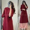 Kịp Tết Set áo dài cách tân nữ S.173 cổ tàu tay lửng dáng rộng 2 nơ vai - Giá ưu đãi 225k 2