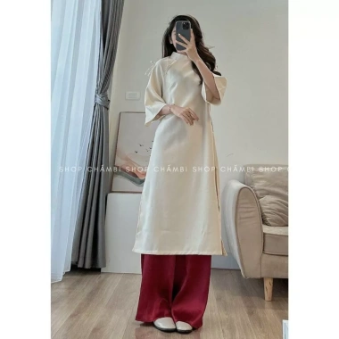 Kịp Tết Set áo dài cách tân nữ S.173 cổ tàu tay lửng dáng rộng 2 nơ vai - Giá ưu đãi 225k 7 Kịp Tết Set áo dài cách tân nữ S.173 cổ tàu tay lửng dáng rộng 2 nơ vai - Giá ưu đãi 225k 7