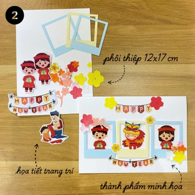 Kit thiệp Tết Chúc Mừng Năm Mới 02 thiệp - Giá ưu đãi 72.000đ, thiết kế sang trọng, in chất lượng 3