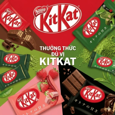 Kitkat Socola Nhật Bản 6 Vị Đa Dạng - Truyền Thống, Dâu, Trà Xanh, Mân Xôi, Hạnh Nhân - Giá 125.000 VND