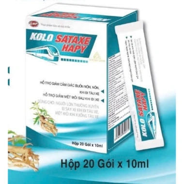 KOLO SATAXE HAPY 20 gói - Thuốc chống say tàu xe, giảm giá 20% chỉ 120.000₫ KOLO SATAXE HAPY 20 gói - Thuốc chống say tàu xe, giảm giá 20% chỉ 120.000₫