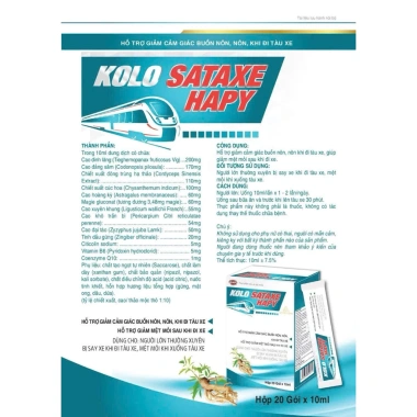 KOLO SATAXE HAPY 20 gói - Thuốc chống say tàu xe, giảm giá 20% chỉ 120.000₫ 2