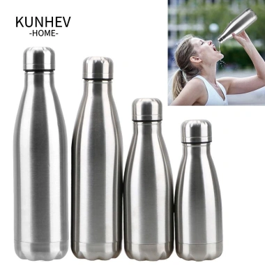 KUNHEV Bình Nước Thể Thao Di Động 0,35‑1L Monolayer Thép Không Gỉ, Không Rò Rỉ – 79.750₫