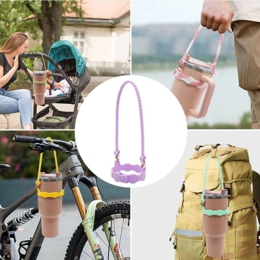 KUNHEV Đỡ chai nước silicone mềm, tay cầm chống trượt, dây đeo - Giá 96.800₫