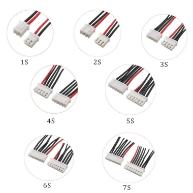 KUNHEV Ổ cắm sạc cân bằng pin RC Lipo 22AWG 1S-7S cáp silicon JST-XH DIY - Giá 26.070 VND 5