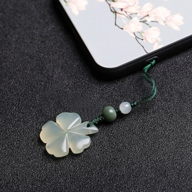 Lá Ngọc Móc Khoá & Móc Điện Thoại - Dây Chuyền Trong Suốt, Kem Dưỡng Ẩm, Cỏ May Mắn - Giá 83.358₫
