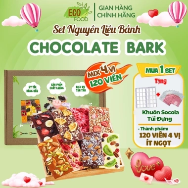 Làm Chocolate Bark 120 viên 4 vị - Nguyên liệu socola Valentine & Giáng Sinh, chỉ 250.000 VND