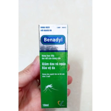 Lăn bôi muỗi Benadyl 10ml – Giảm ngứa, đau, sưng nhanh, an toàn cho trẻ từ 2 tuổi