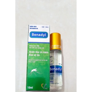 Lăn bôi muỗi Benadyl 10ml – Giảm ngứa, đau, sưng nhanh, an toàn cho trẻ từ 2 tuổi