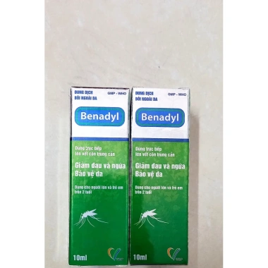 Lăn bôi muỗi Benadyl 10ml – Giảm ngứa, đau, sưng nhanh, an toàn cho trẻ từ 2 tuổi