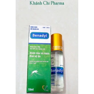 Lăn bôi muỗi Benadyl 10ml – Giảm ngứa, đau, sưng nhanh, an toàn cho trẻ từ 2 tuổi